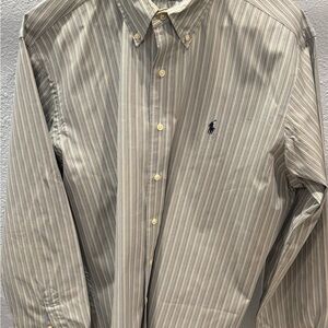 Polo by Ralph Lauren Men's Striped Shirt - Blue Size L
